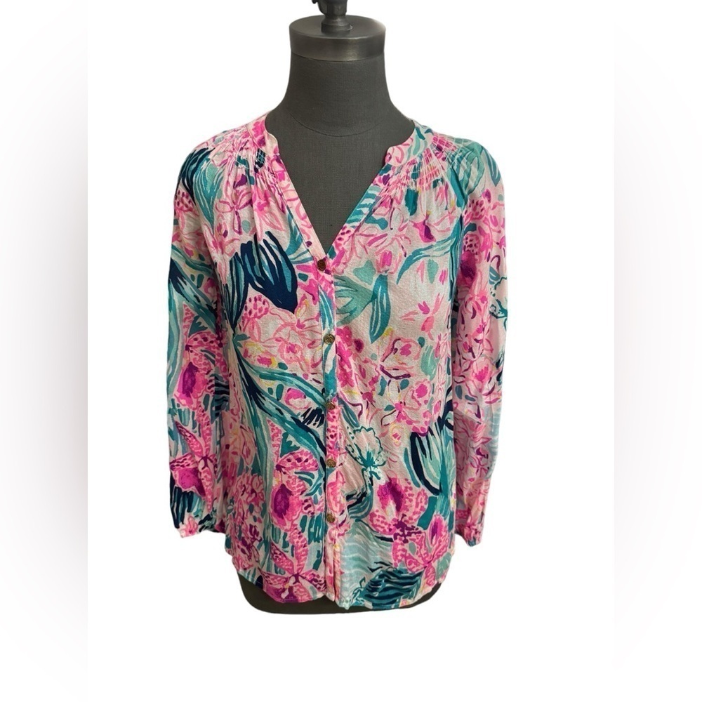 Lilly Pulitzer Elsa Floral Button Front XXS